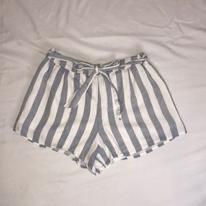 striped tie shorts
